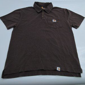 Brown Carhartt Slim XL Pocket Polo Shirt